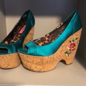 Betsey Johnson cork heels